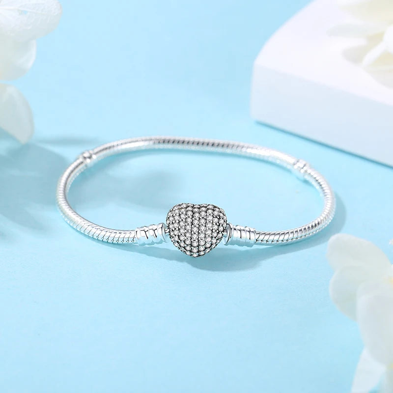 Original 925 Sterling Silver Bracelets Bangles Love