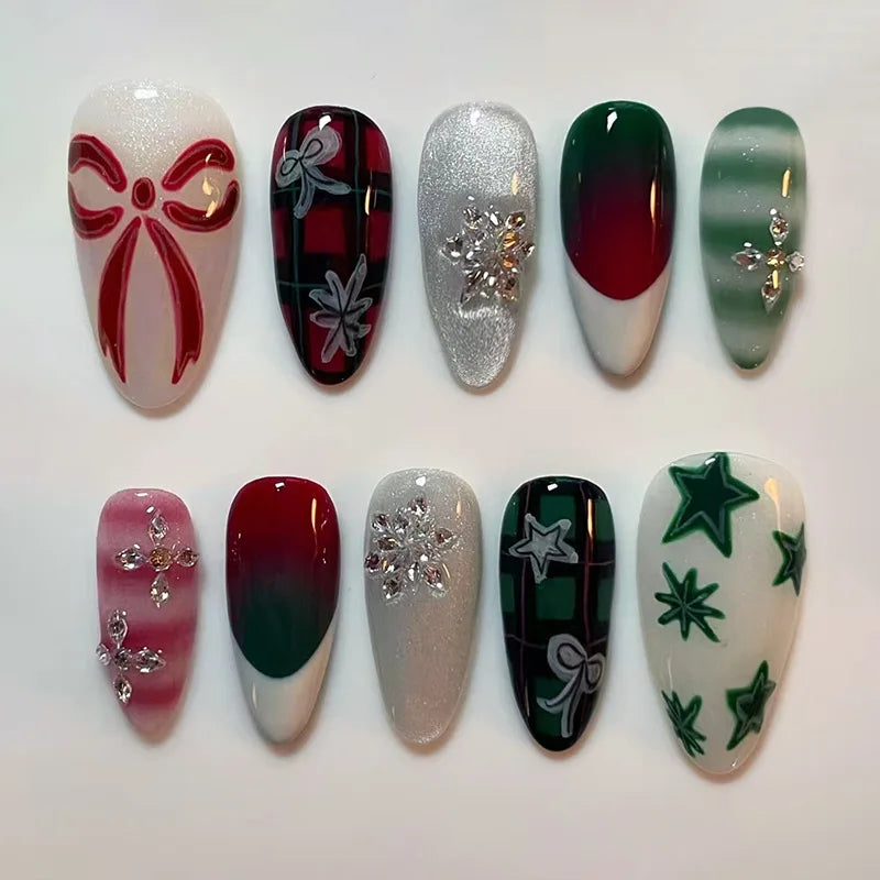 Gentle Nude Pink Press on Nails with 3D Flower