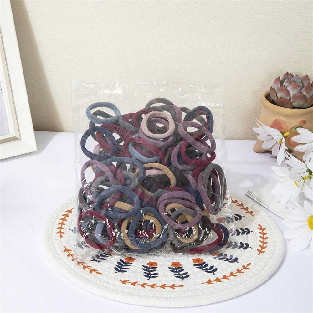 50/100 pieces of black and white hair bands, women's hair accessories