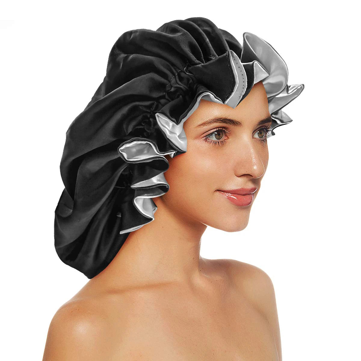 1pc Double Layer Laced edge satin bonnets