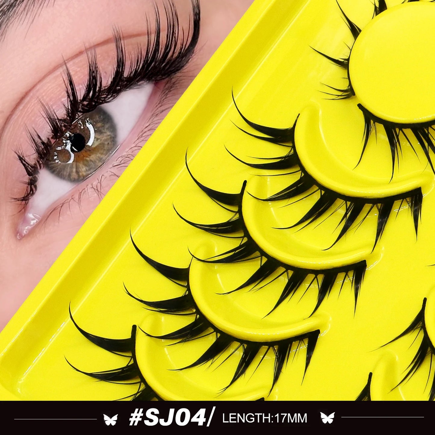 Lasvirey Cat Eye Lashes Manga Lashes Styles 3D Faux Mink Lashes