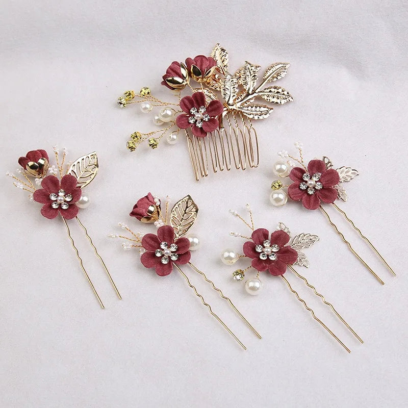5Pcs/Set Bridal Hair Accessories for Women