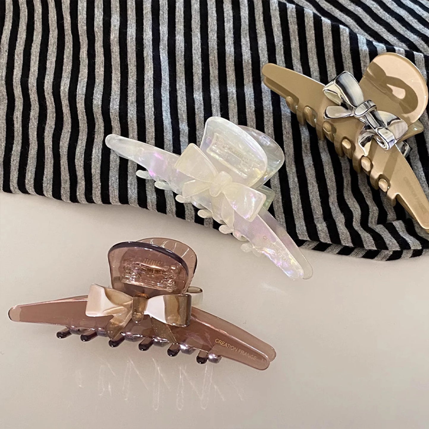 Elegant Bowknot Claw Clip Simple Style Stable Grip Claw Clip Hair Pin Fork Sticks for Hair DIY Accessory Hair Styling