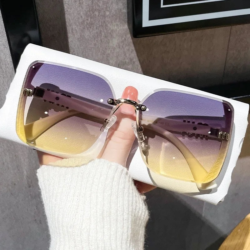 Rimless Vintage Sunglasses – Lightweight Women
