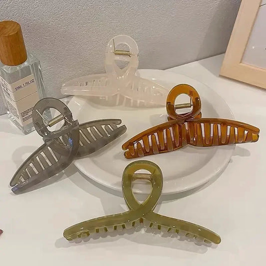 13cm Large Hair Claw Clip for Women Fashion Acrylic Summer Hairpin Elegant Hair Clips Girls Hair Accessories Shark Clip