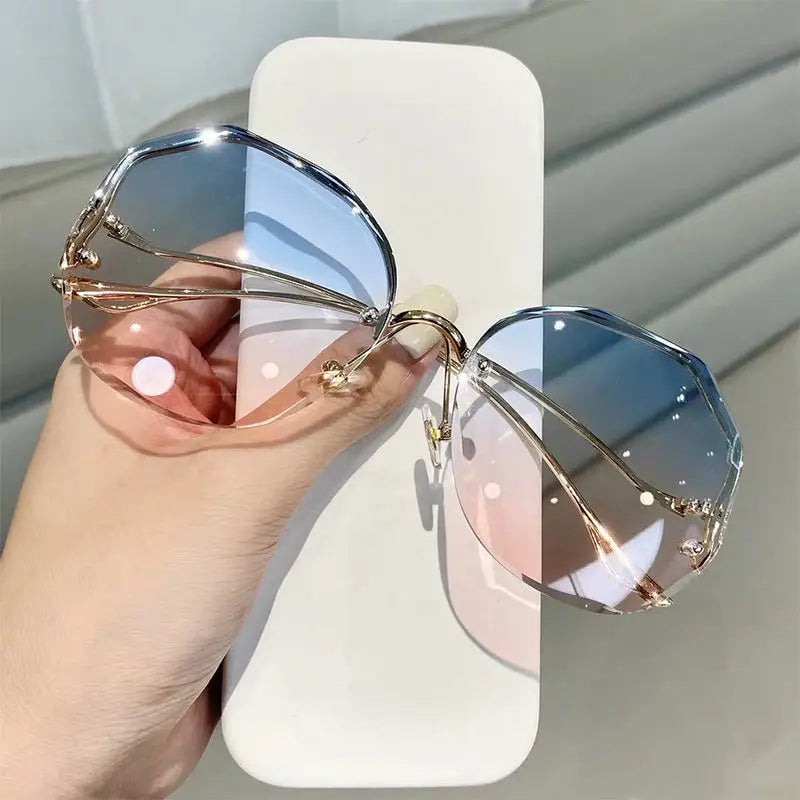 Rimless Vintage Sunglasses – Slim Frame Women