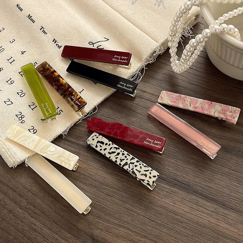 2pcs/set Acetate Hair Clips Font Geometric Hairpins