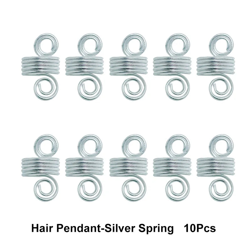 10-50Pcs 10-16mm Hair Rings Metal African Braid Dreadlocks Bead Hair
