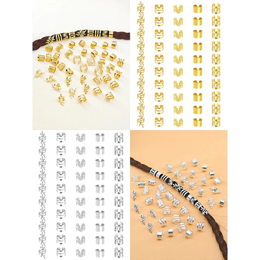 100pcs Elegant Golden Alloy Hair Jewelry for Braids