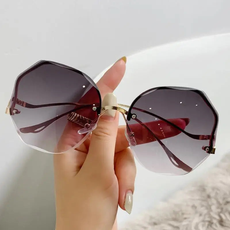 Rimless Vintage Sunglasses – Slim Frame Women
