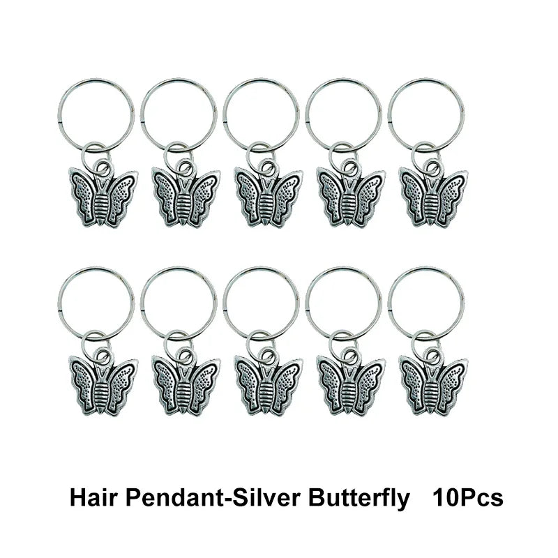10-50Pcs 10-16mm Hair Rings Metal African Braid Dreadlocks Bead Hair