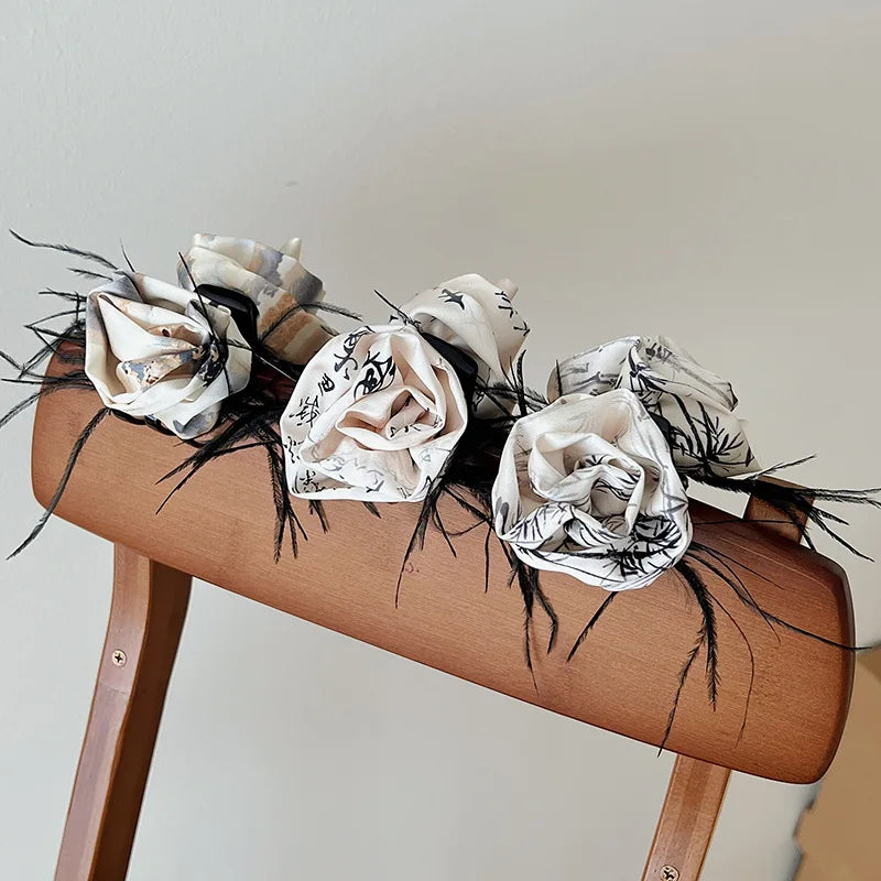 Ladies' Hair Claw Clips Featuring Chinese-style High-quality Versatile Hair Accessories For Girl Ribbons Bows Elegant Gentle
