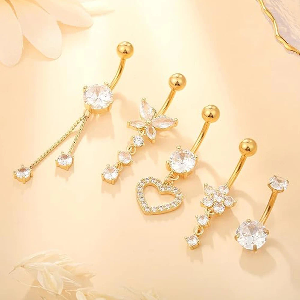 5pcs Dangled Belly Button Rings