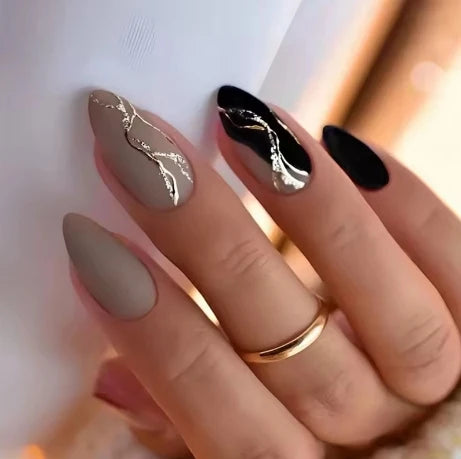 24Pcs Leopard Print Fake Nails Press