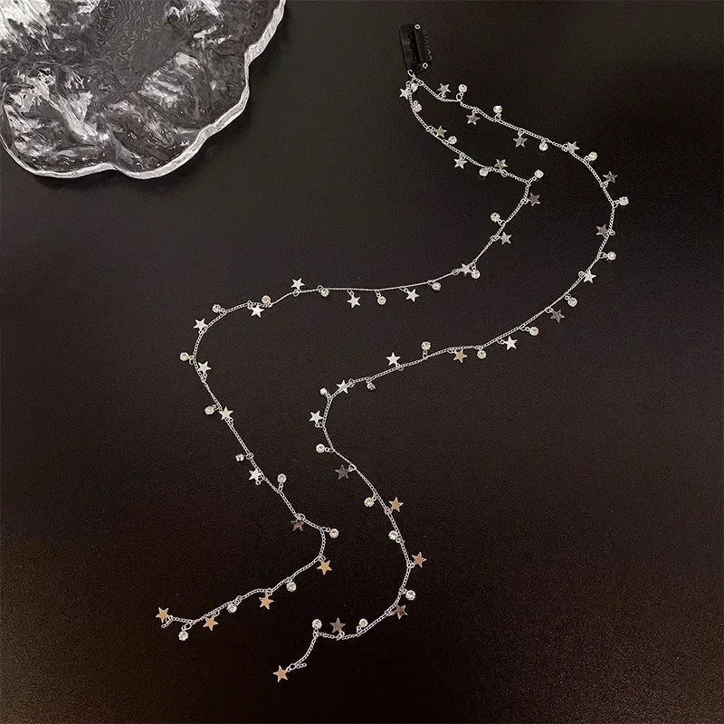New Crystal Tassels Ponytail Hair Clips Ornaments Women Wedding Dreadlocks Hair Braid Silver Star Rhinestone Headdress
