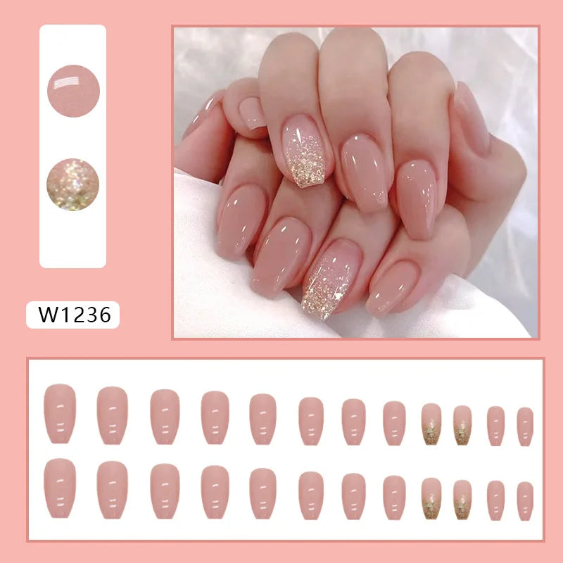 Simple French Wearable False Nails