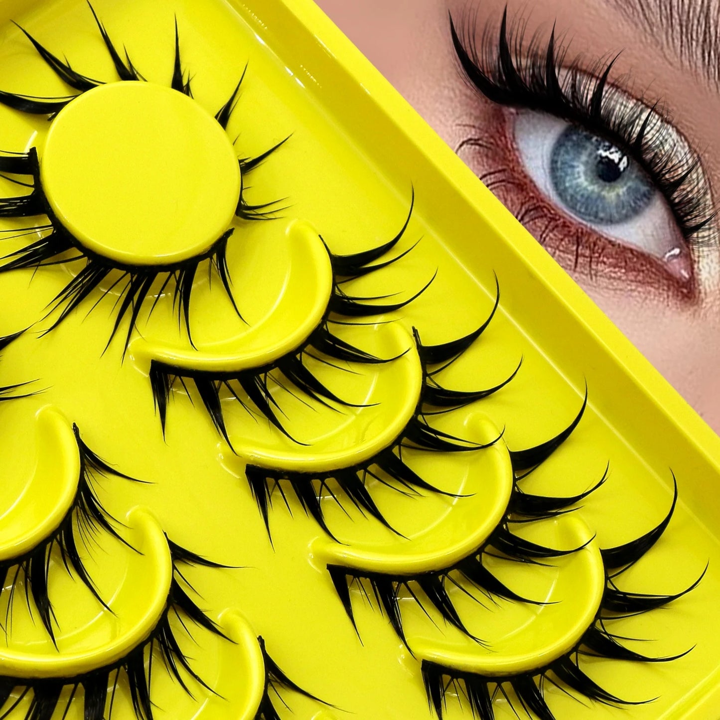 Lasvirey Cat Eye Lashes Manga Lashes Styles 3D Faux Mink Lashes