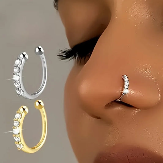 1pc Trendy Bohemian Summer Style False Nose Rings