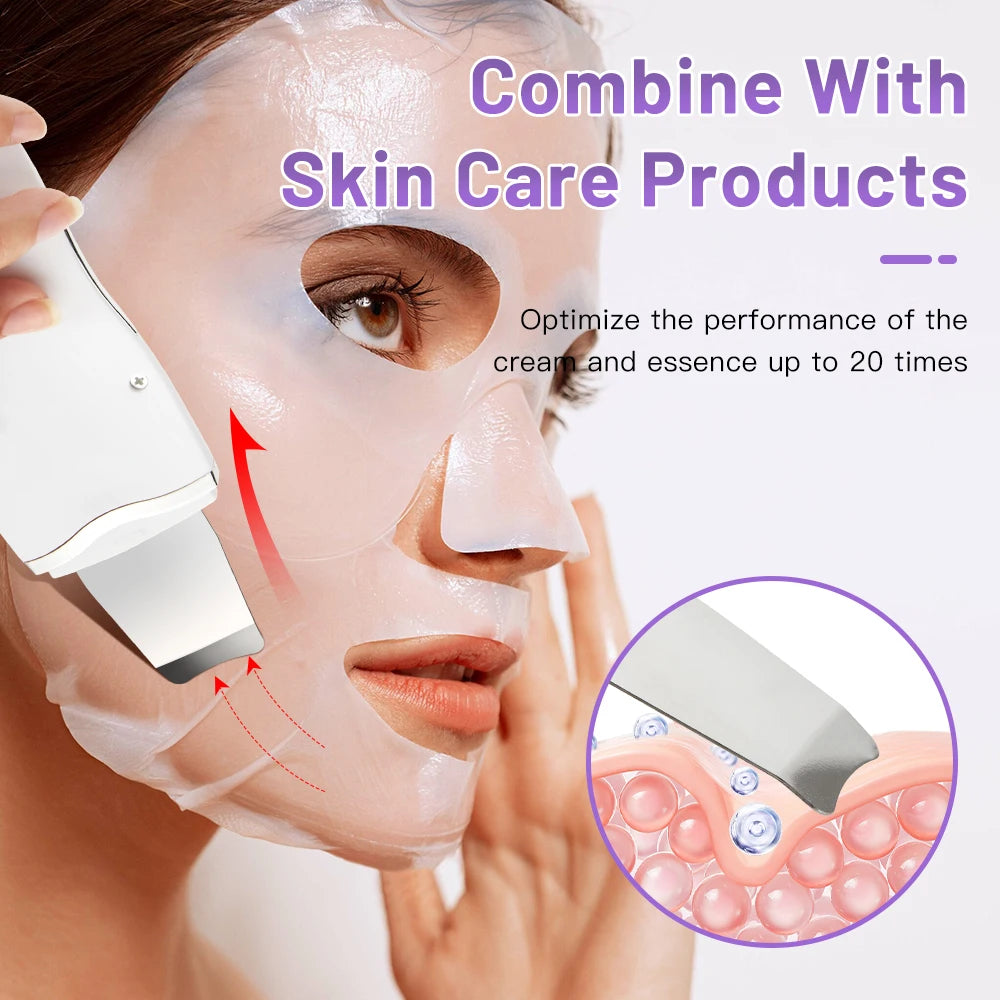 Electric Ultrasonic Skin Scrubber Vibration Face Spatula