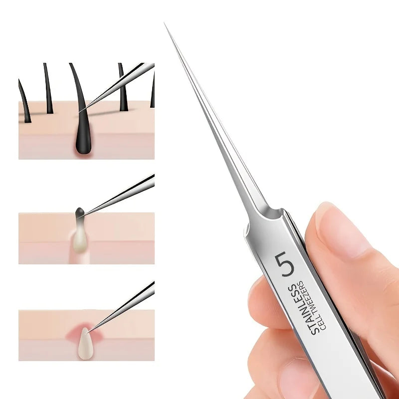 No. 5 Extra Fine Cellular Acne Blackhead Removal Tweezers