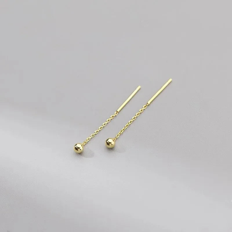 Drop Ear Line Long Hanging Earrings for Women Rose Gold