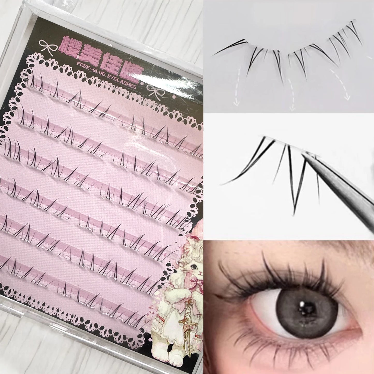 4-6mm No Glue False Eyelashes New Korean Style Lower Lashes