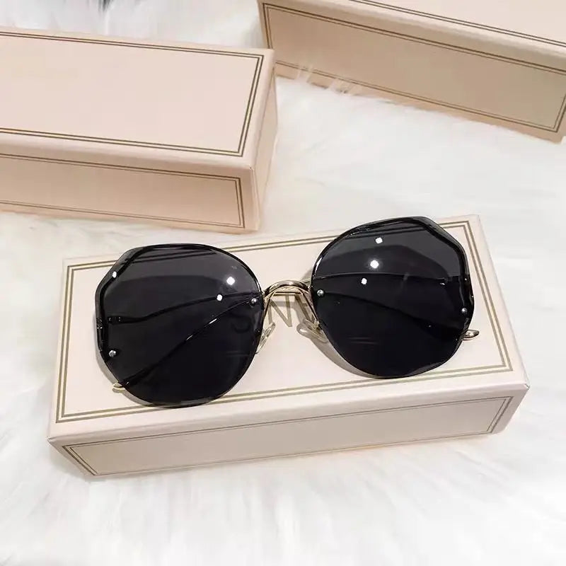 Rimless Vintage Sunglasses – Slim Frame Women