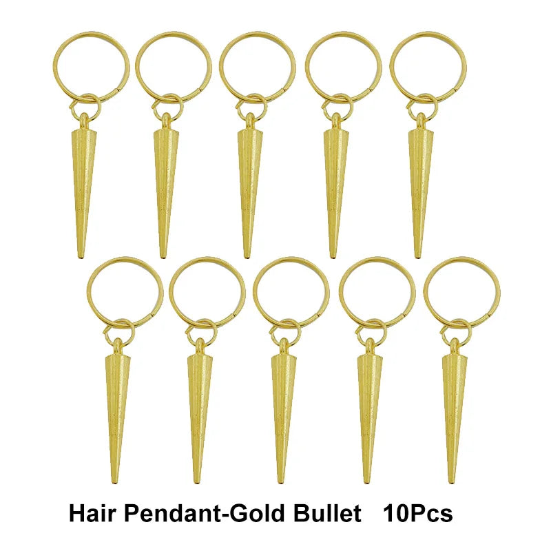 10-50Pcs 10-16mm Hair Rings Metal African Braid Dreadlocks Bead Hair