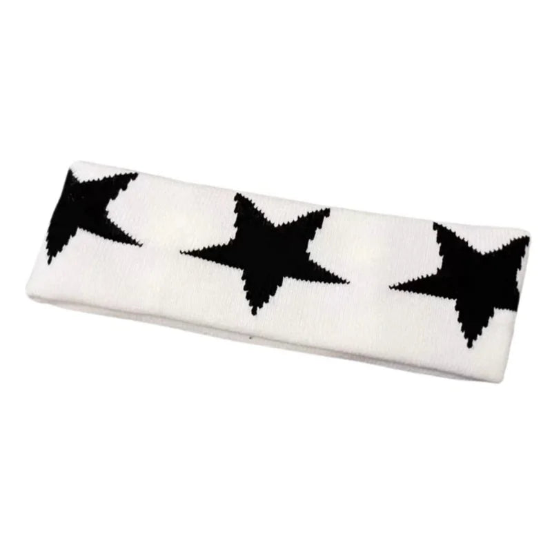Star Embroidery Sports Headband for Running, Cycling, Yoga