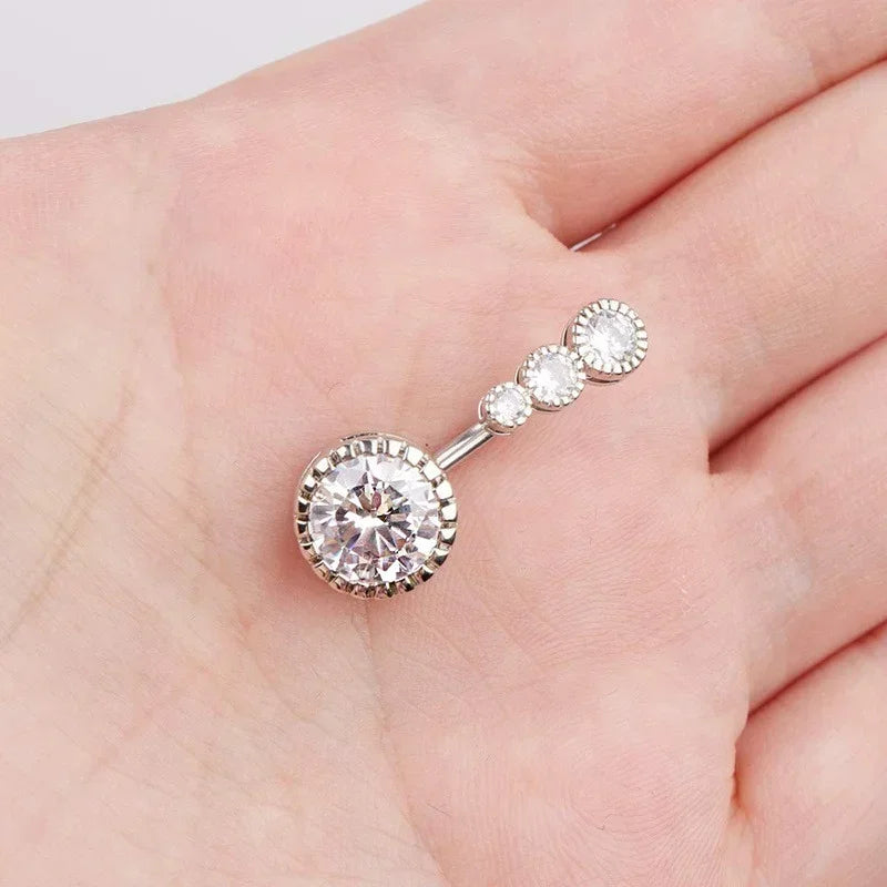 Zircon Crystal Belly Button Rings for Women