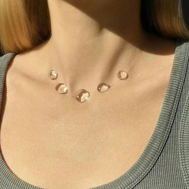 Water Drop Necklace Transparent Raindrop Earrings