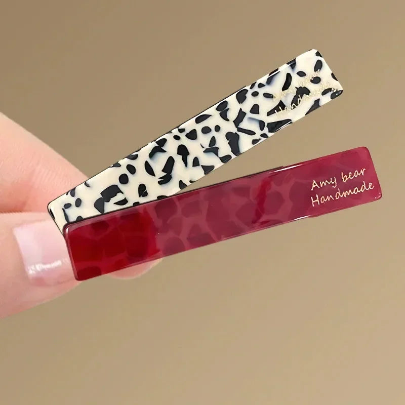 2pcs/set Acetate Hair Clips Font Geometric Hairpins