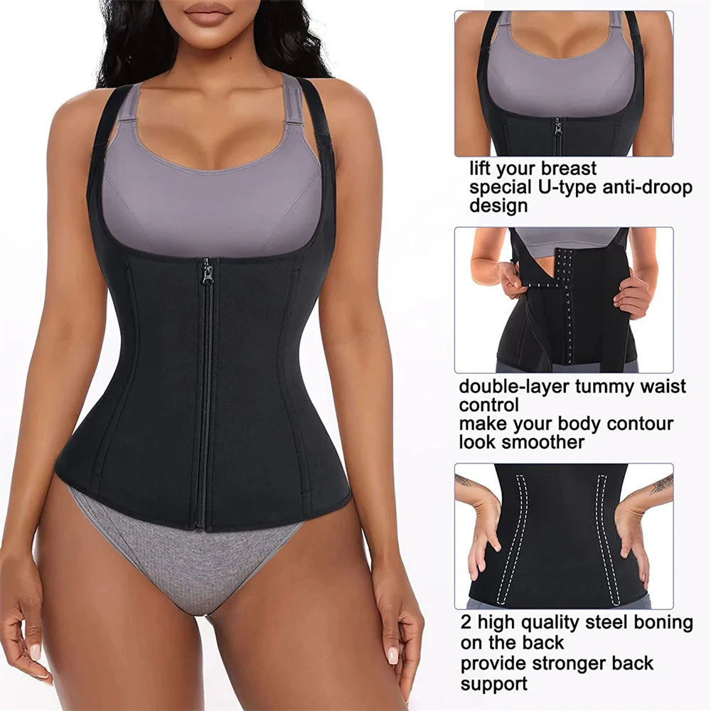 Zipper Waist Trainer Tank Top for Women