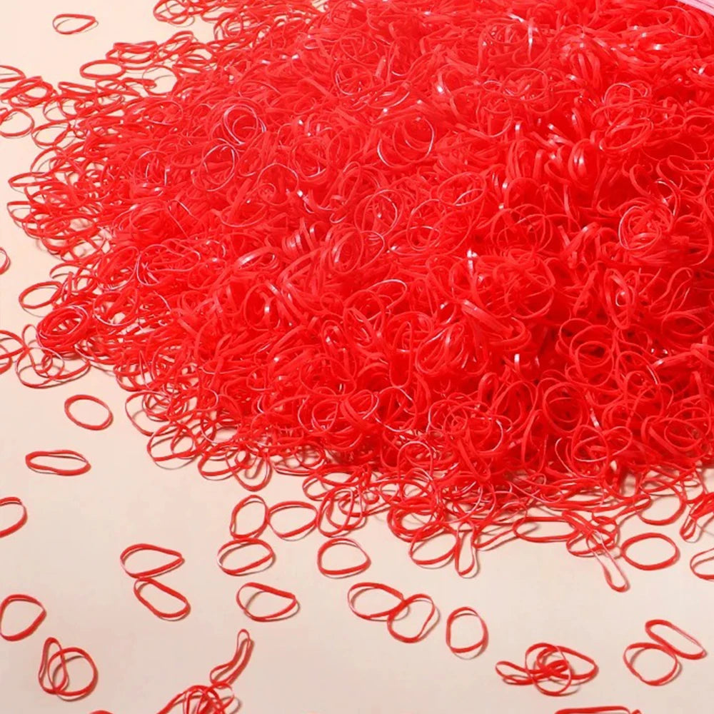 500/1000/2000pcs Girls Colourful Rubber Hair Bands
