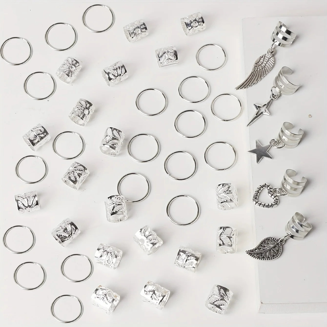 45pcs Alloy Braid Hair Ring Dreadlock Hair Ring - Hippie Style Hair Accessories