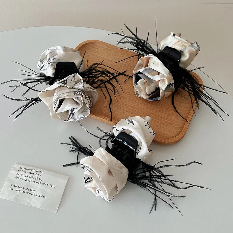 Ladies' Hair Claw Clips Featuring Chinese-style High-quality Versatile Hair Accessories For Girl Ribbons Bows Elegant Gentle