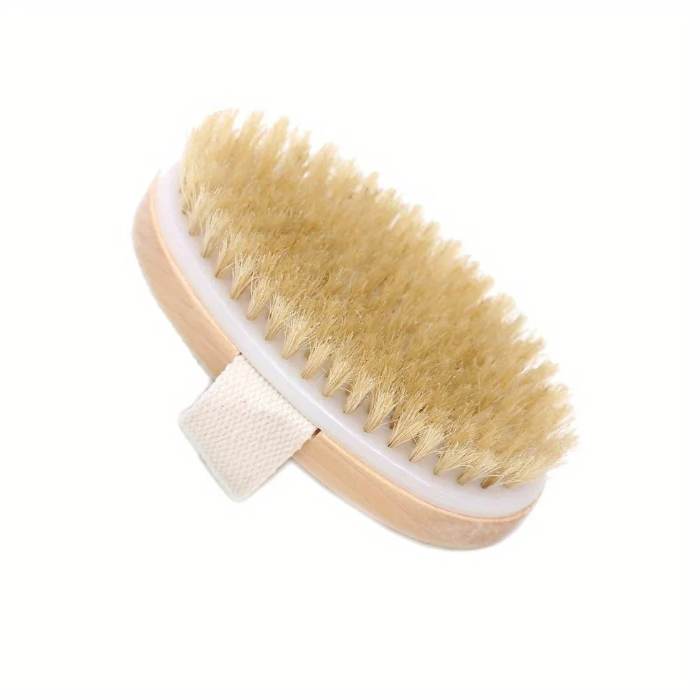 Natural Bristle Body SPA Brush for Wet and Dry Skin