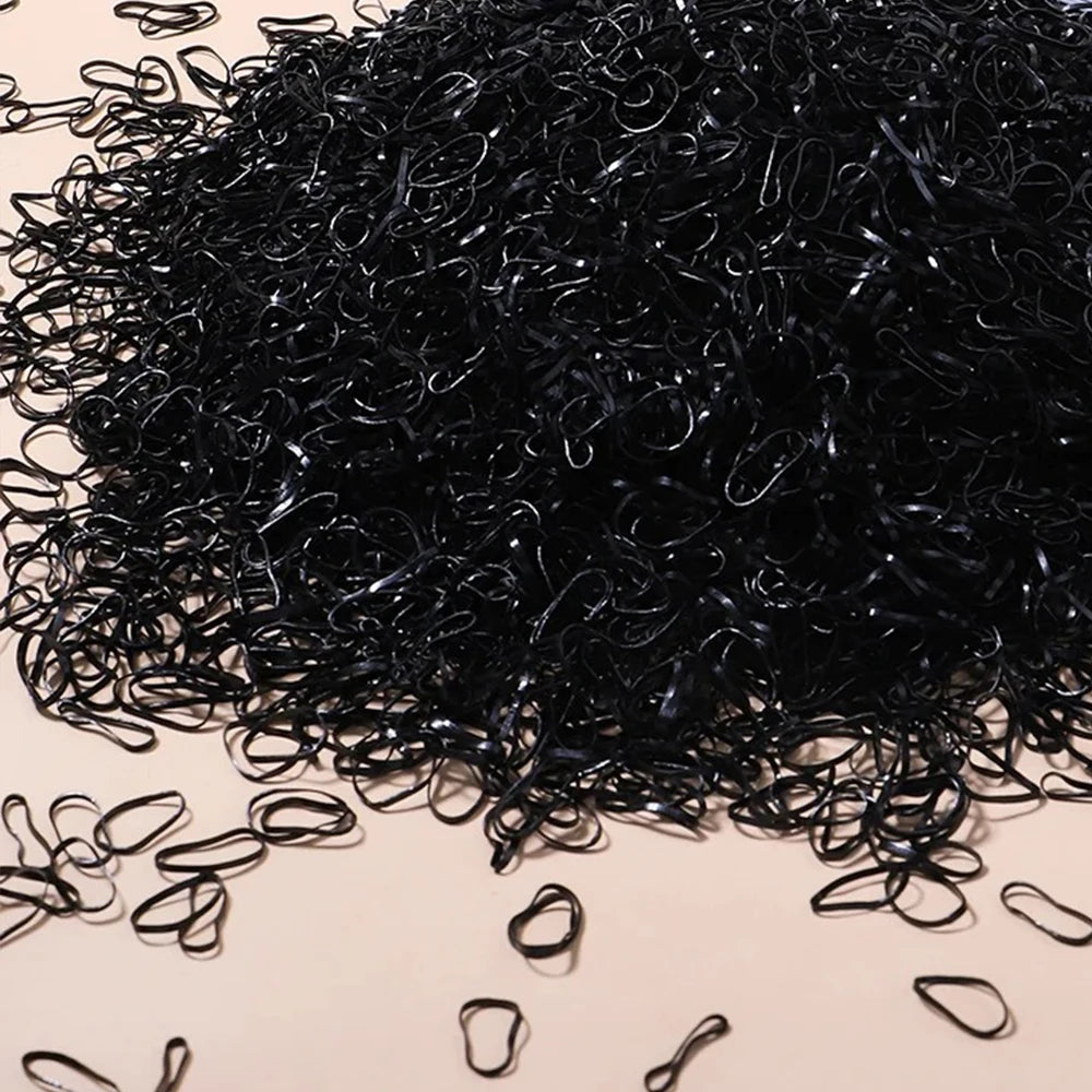 500/1000/2000pcs Girls Colourful Rubber Hair Bands