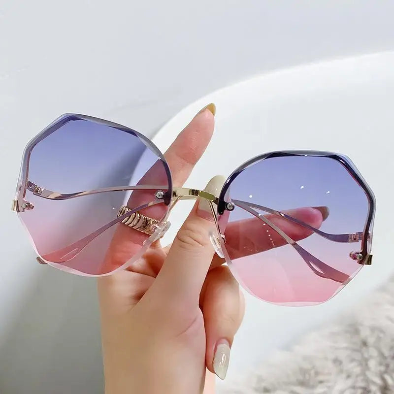 Rimless Vintage Sunglasses – Slim Frame Women