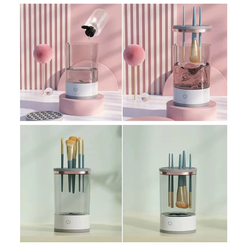 Automatic Rotating Brush Cleaner For All Makeup