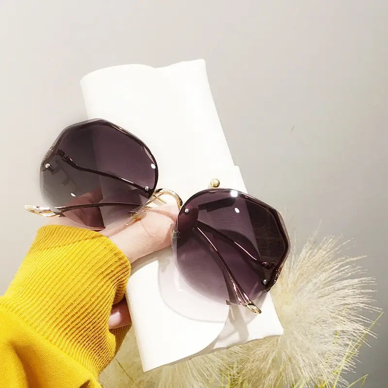 Rimless Vintage Sunglasses – Slim Frame Women
