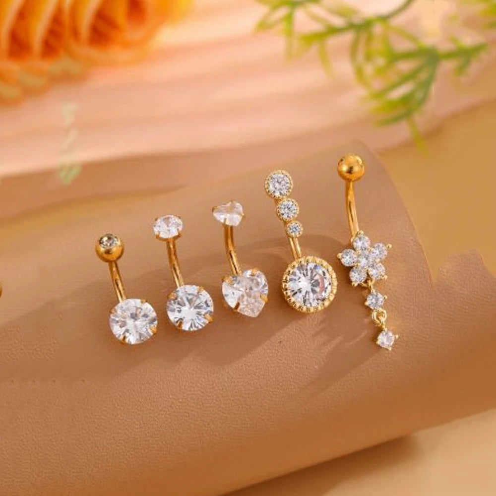 5pcs Dangled Belly Button Rings