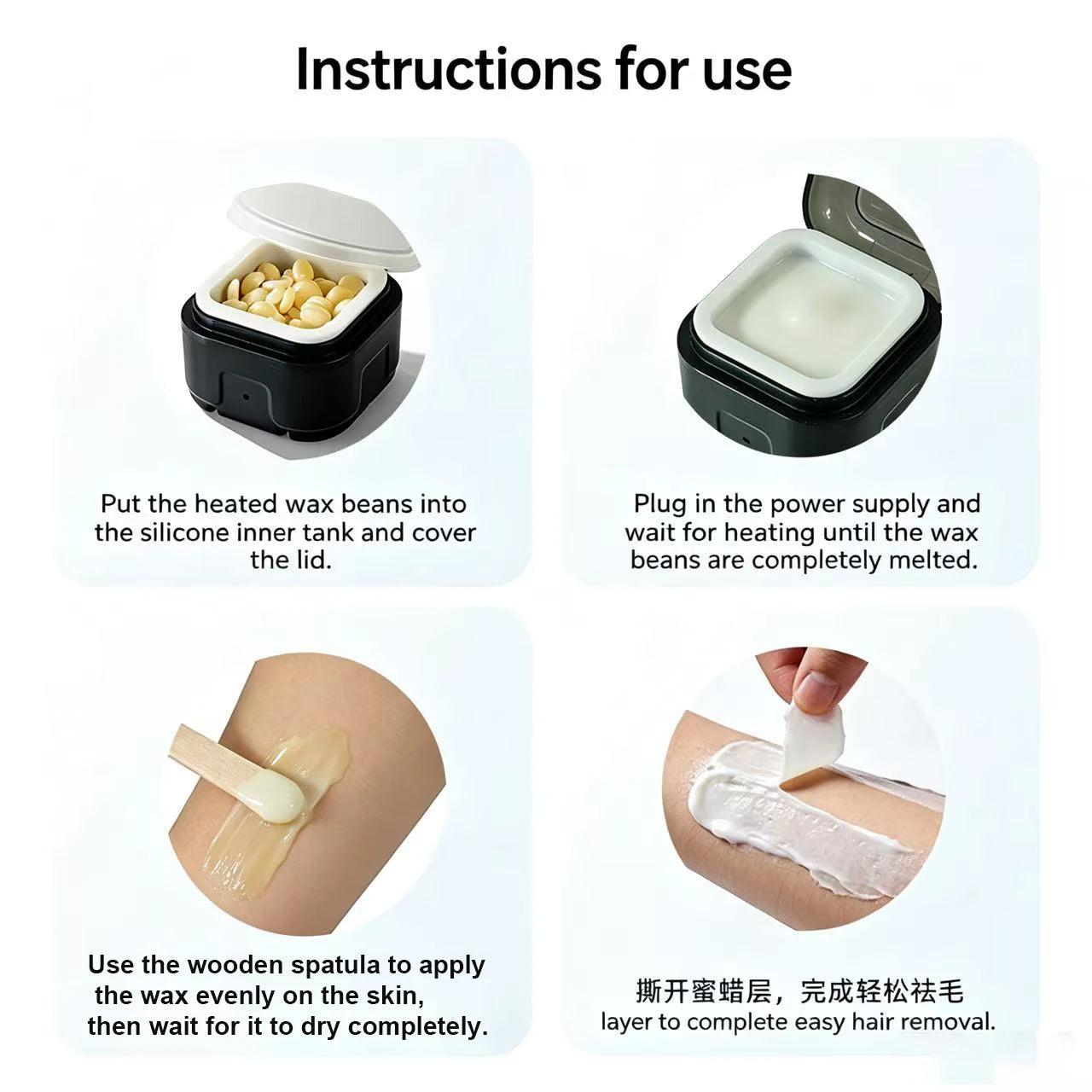 Portable mini wax heater for hair removal