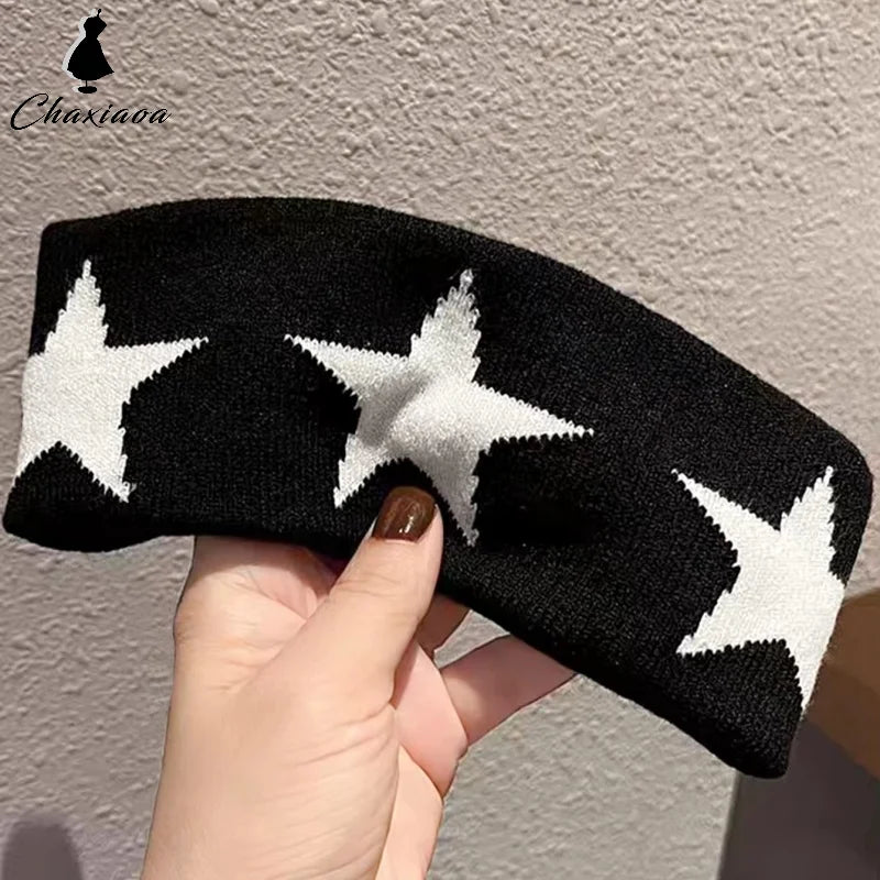 Star Embroidery Sports Headband for Running, Cycling, Yoga