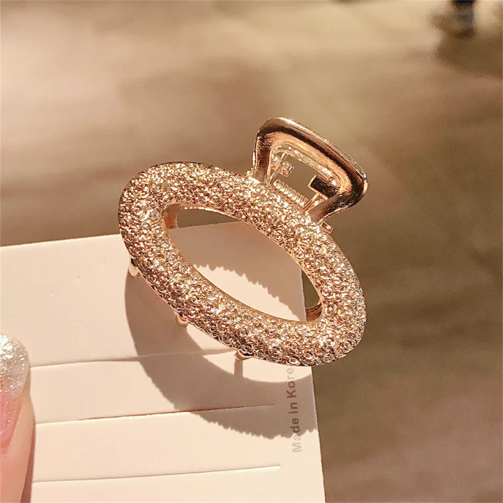 Fashion Crystal Hair Claw Clips Metal Small Claw Clip for Thin Thick Curly Hair Strong Hold Nonslip Hairpin For Women