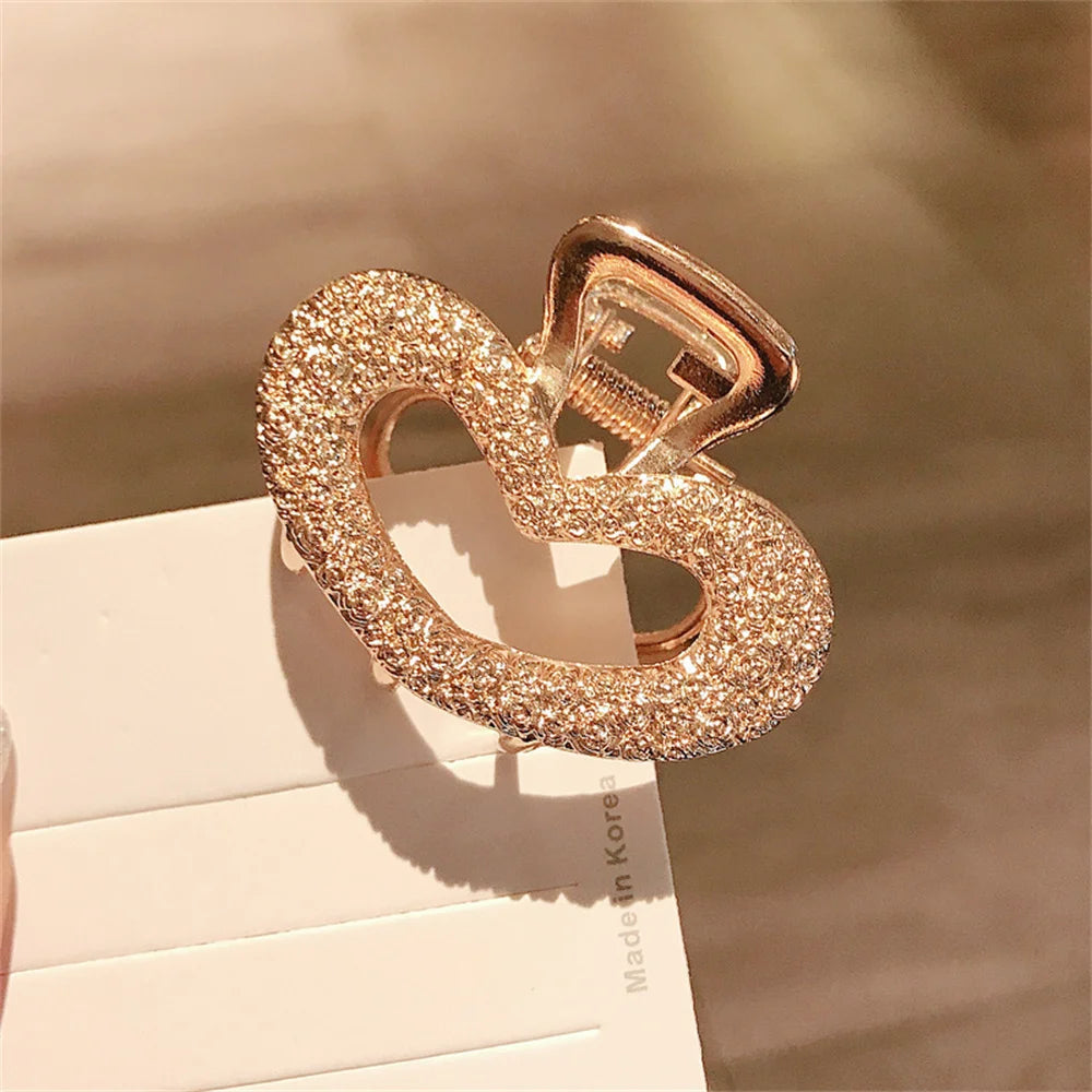 Fashion Crystal Hair Claw Clips Metal Small Claw Clip for Thin Thick Curly Hair Strong Hold Nonslip Hairpin For Women