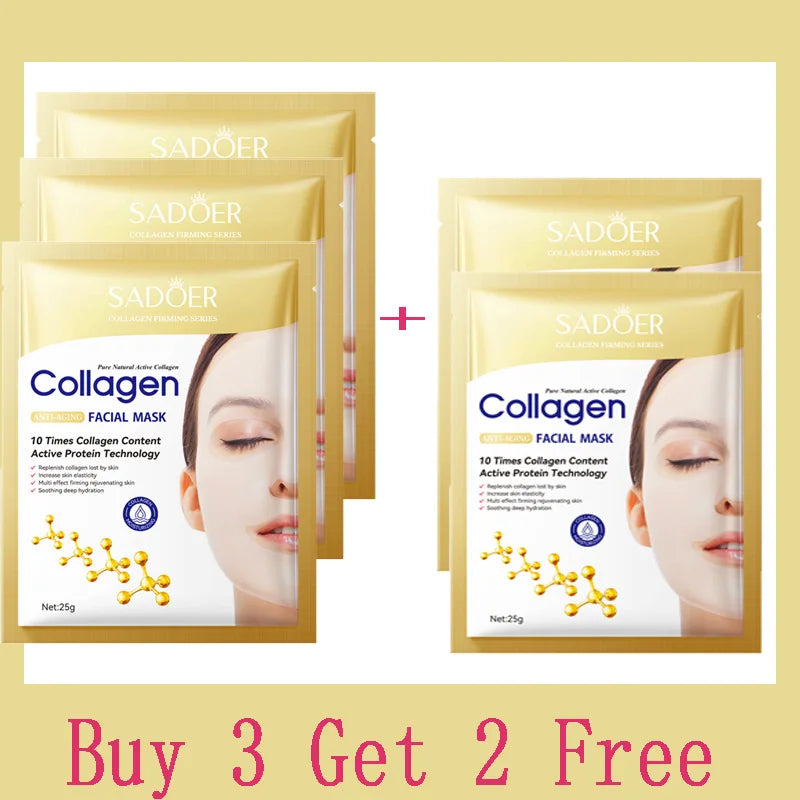 10PCS Collagen Anti Wrinkle Facial Mask Anti Aging