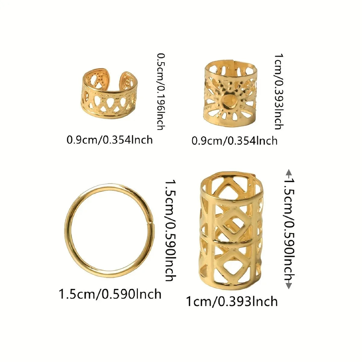 80pcs Dreadlock Hair Beads - Stylish Alloy Hair Accessories