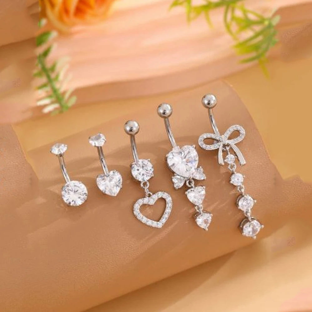 5pcs Dangled Belly Button Rings