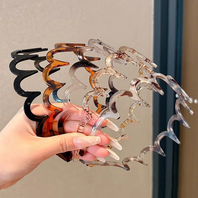 Wave Headbands for Women Fashion Acetate Toothed